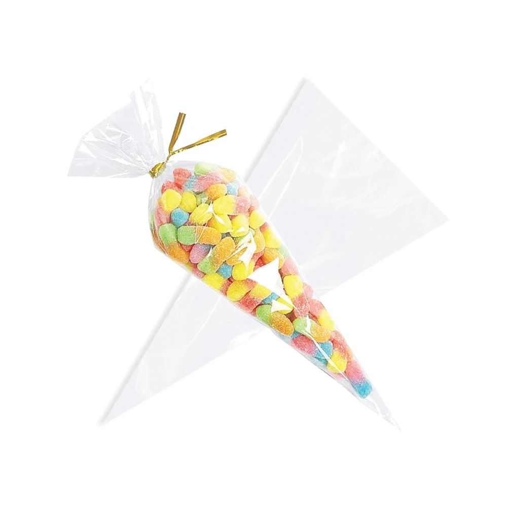 6" x 12" Small Clear Cellophane Cone Bags