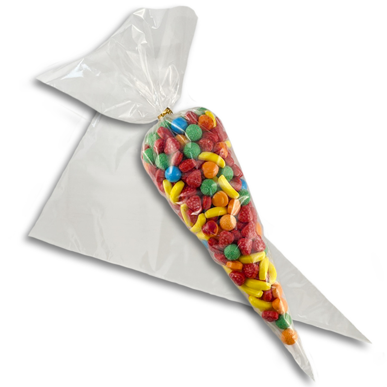 6" x 12" Small Clear Stretch Poly Cone Bags