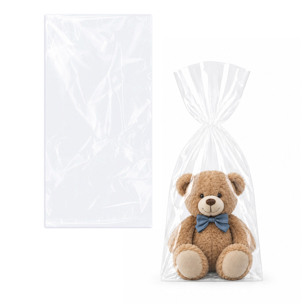 10" x 20" 1.2 mil Clear Polypropylene Cellophane Bags - No Gusset