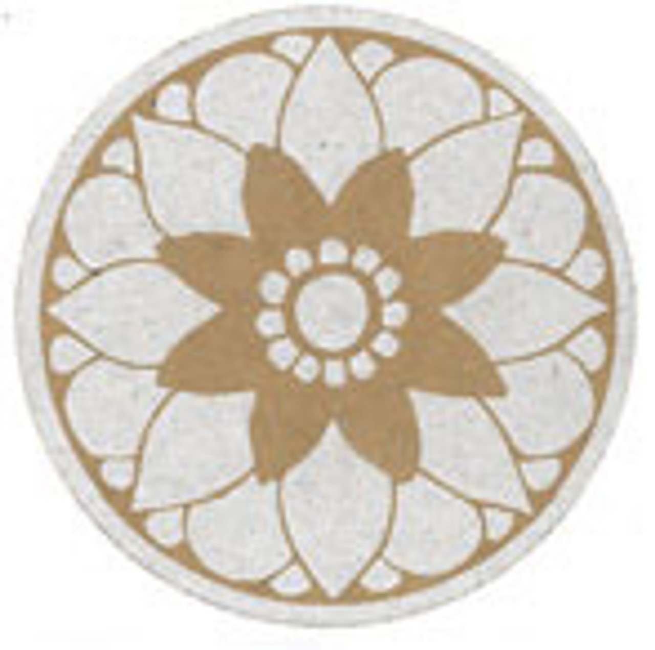 2" Kraft and White Flower Medallion Round Labels roll 200