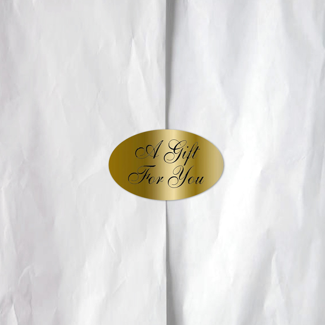 Metallic Gold A Gift For You Oval Labels