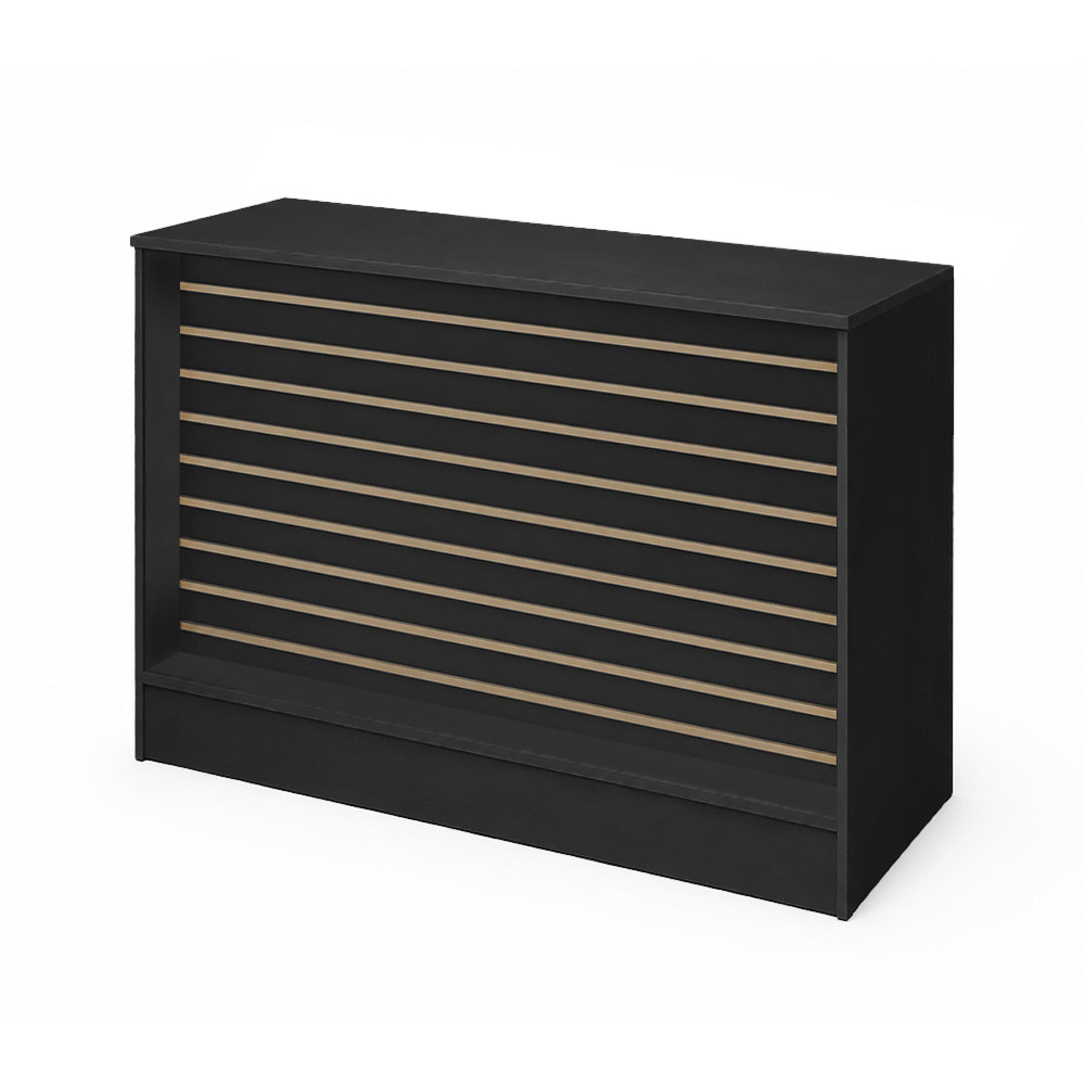 48" Black Economy Wrap Counter with Slatwall Front