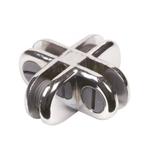 Chrome 4 Way Glass Connector