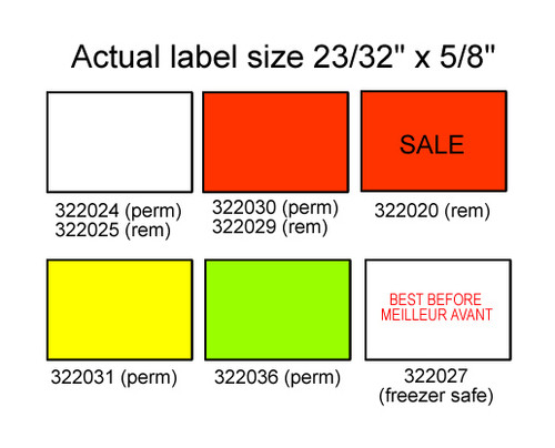 T92029 Red Removable Labels for use with Avery Dennison 216 Two Line Labeler
