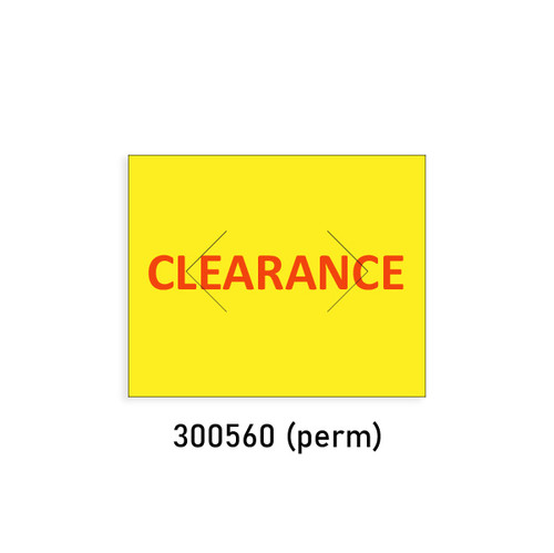 Yellow Permanent "CLEARANCE" Labels for Monarch(R) 1136 Label Gun