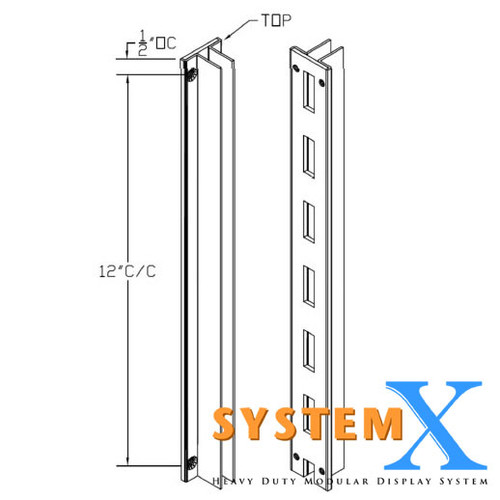 120" System X Heavy Duty Recessed Wall Standard - Special Order