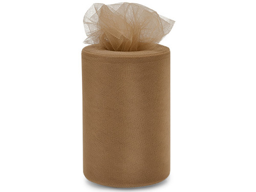 Metallic Antique Gold Tulle Fabric Ribbon 6" x 25 yds.