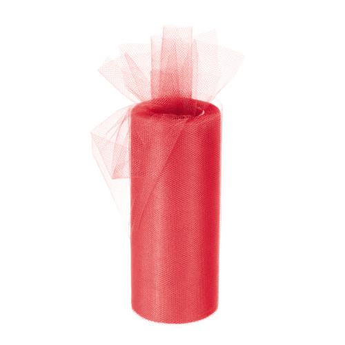 Red Tulle Fabric Ribbon 6" x 25 yds.