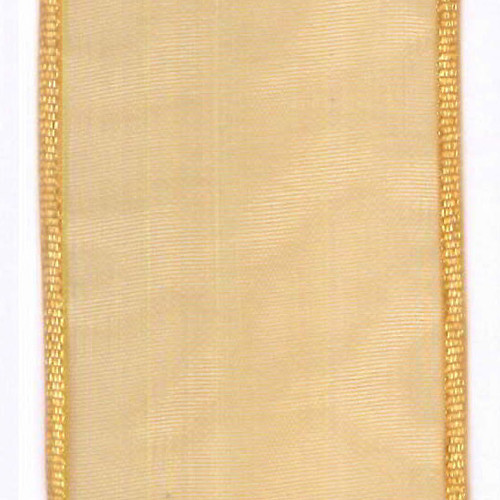 Gold Lavish Sheer Wired Ribbon 1-1/2" x 50 yds.