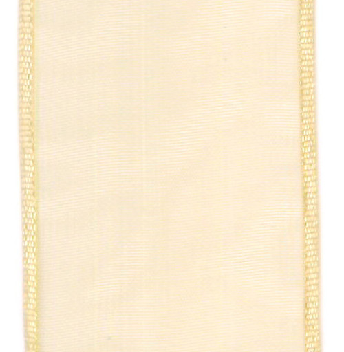 Ivory Lavish Sheer Wired Ribbon 1-1/2" x 50 yds.