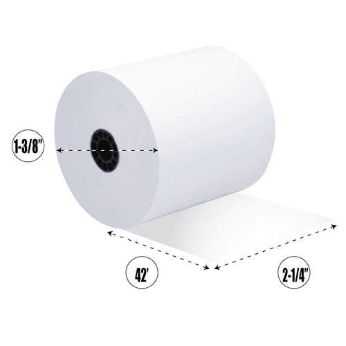 Interac Debit Machine Thermal Roll - 2-1/4"w x 1-3/8"diam x 42 ft.