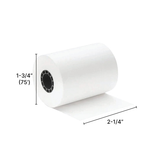 Interac Debit Machine Thermal Roll 2-1/4"w x 1-3/4"diam x 75 ft.