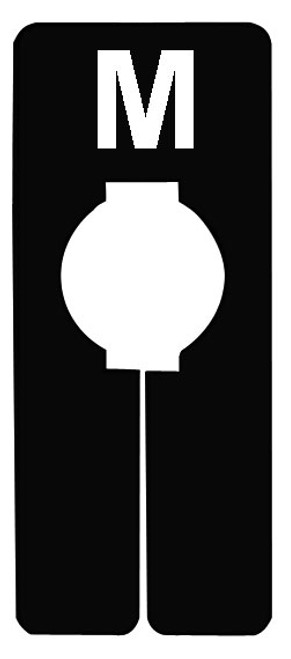 M Black Rectangle Size Divider with White Print