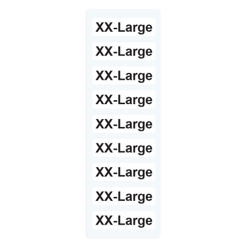 XXL Waist Size Labels