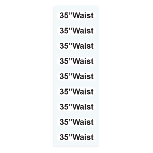 #35 Waist Size Labels