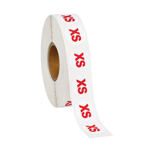XS White Round Adhesive Size Labels