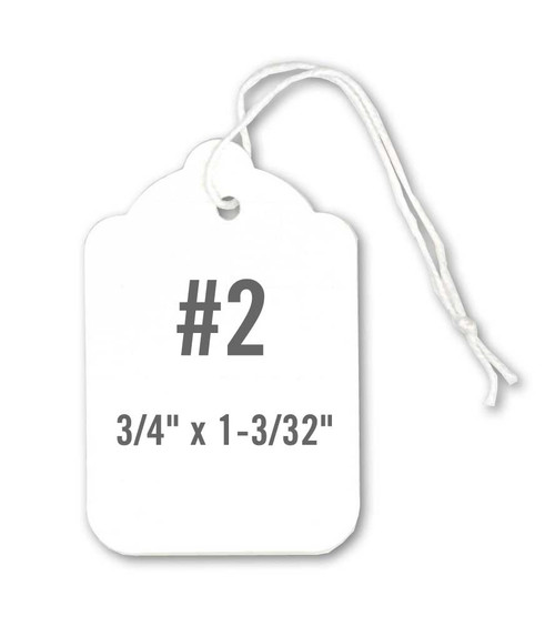 #2 Blank White String Tags 3/4" x 1-3/32" #2 Blank White String Tags 3/4" x 1-3/32"