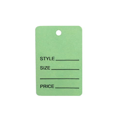 Green One Part Coloured Tags 1-1/4"w x 1-7/8"h