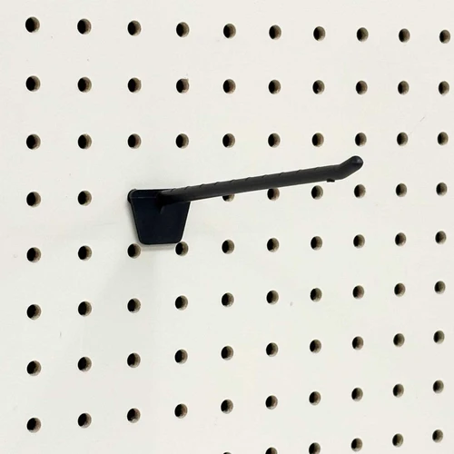 6" Lightweight Plastic Pegboard/Slatwall Hook-Black