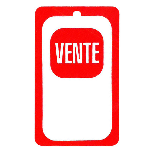 Vente White with Red Tags 1-3/4"w x 2-7/8"h - Limited Quantities