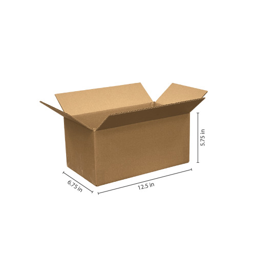 #12 - 12-1/2"l x 6-3/4"w x 5-3/4"h Corrugated Kraft Shipping Box
