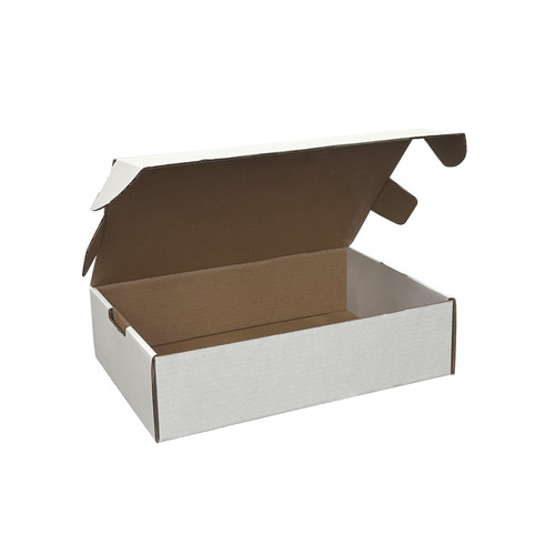 #174W - 15-1/4"l x 10-1/2"w x 4"h Corrugated White Shipping Box