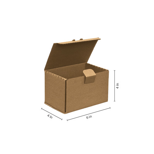 #2K - 6"l x 4"w x 4"h Corrugated Kraft Tuck-It Shipping Box