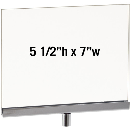 Acrylic & Chrome 5-1/2"h x 7"w Sign Holder