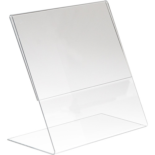 HP/CT811V-SB Acrylic 8-1/2"w x 11"h Slanted Sign Holder