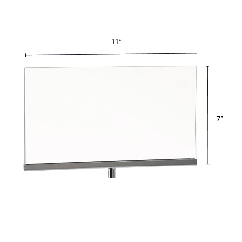 Acrylic & Chrome 7"h x 11"w Sign Holder