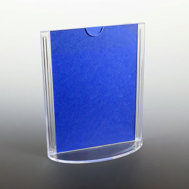 8-1/2"w x 11"h Clear Styrene One Piece Sign Holder with Oval Base