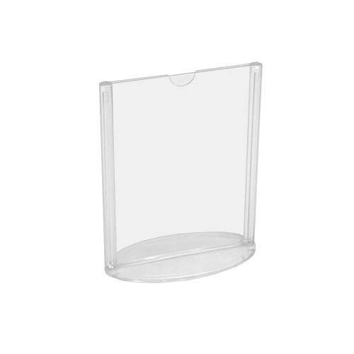 4"w x 6"h Clear Styrene One Piece Sign Holder with Oval Base