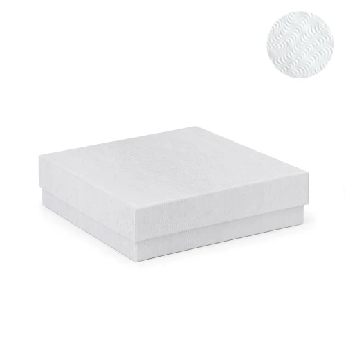 #44 White Swirl Jewellery Box - 4" x 4" x 1"