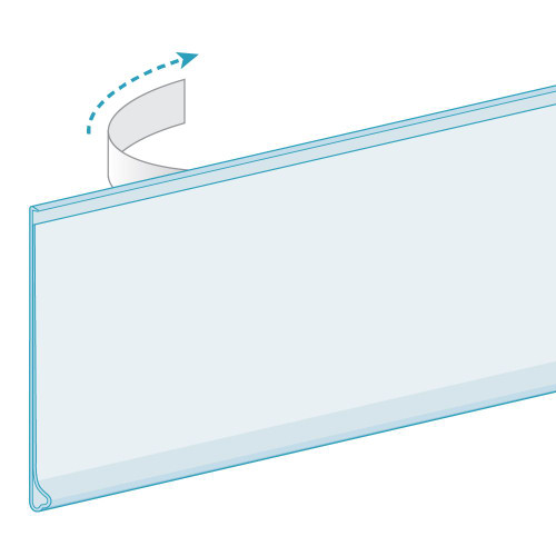 48" Clear Adhesive Back Ticket Molding for gondola shelving