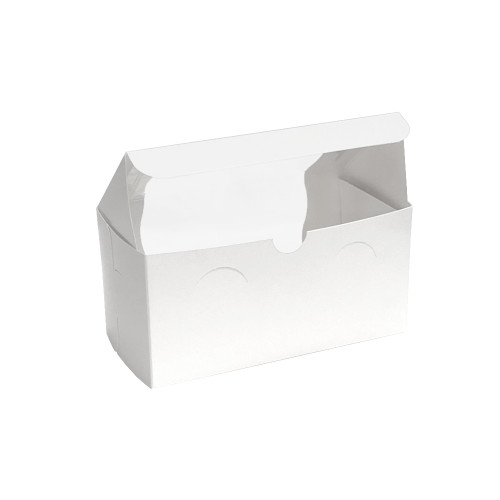 8" x 4" x 4" Premium White Coated Cupcake Bakery Box With Window 2 Regular Cup Size