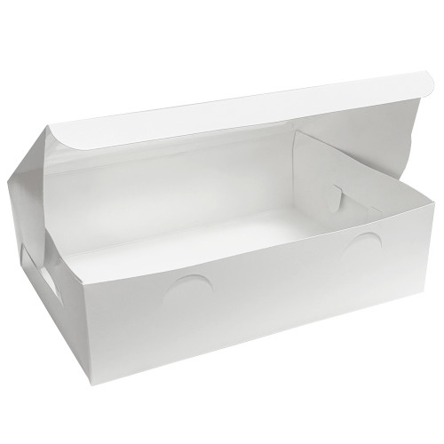 14" x 10" x 4" Premium White Coated Cupcake Bakery Box With Window for 12 Cupcakes