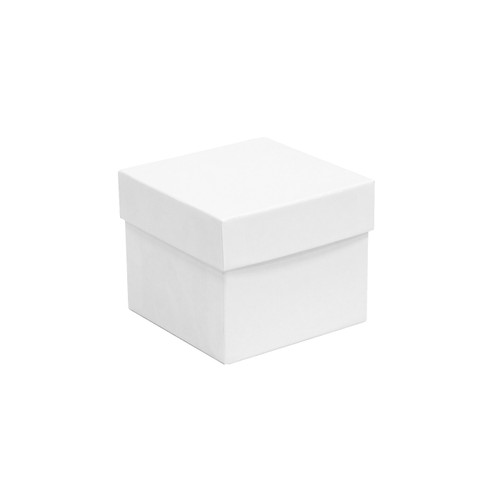 White Gloss Small Square Rigid Boxes 5-1/8"x5-1/8"x4-1/2"