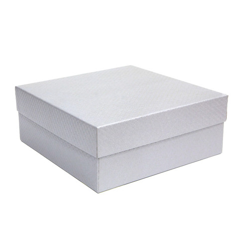 Silver Embossed Extra Large Square Rigid Boxes 11-1/4"x11-1/4"x4-1/2" Silver Embossed Extra Large Square Rigid Boxes 11-1/4"x11-1/4"x4-1/2"