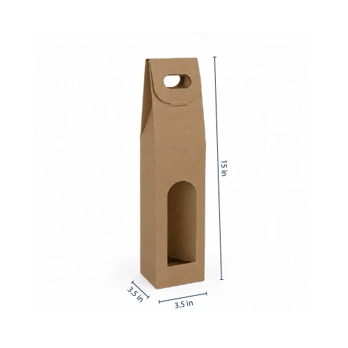 1 Bottle Natural Kraft Wine Box Carrier