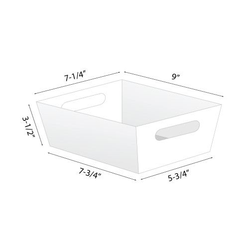 9"l x 7-1/4"w x 3-1/2"h White Basket Tray