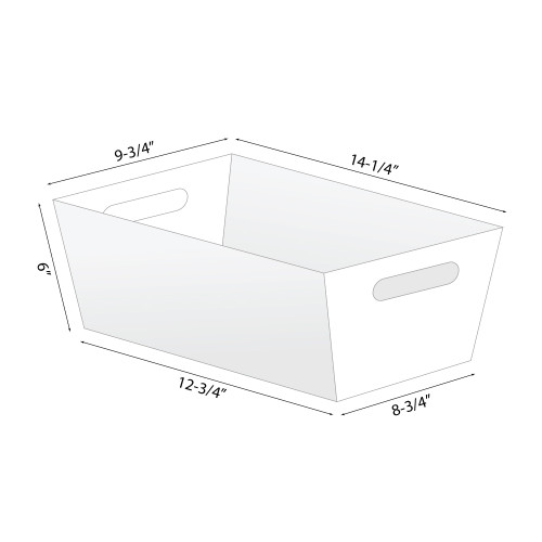 14-1/4"l x 9-3/4"w x 6"h White Basket Tray