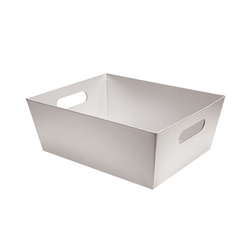 12-3/8"l x 9-3/4"w x 4-5/8"h Silver Basket Tray