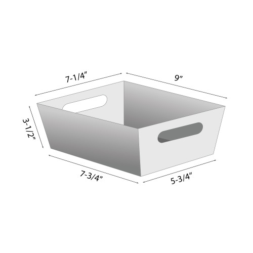 9"l x 7-1/4"w x 3-1/2"h Silver Basket Tray