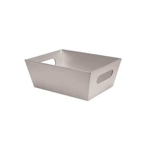 9"l x 7-1/4"w x 3-1/2"h Silver Basket Tray