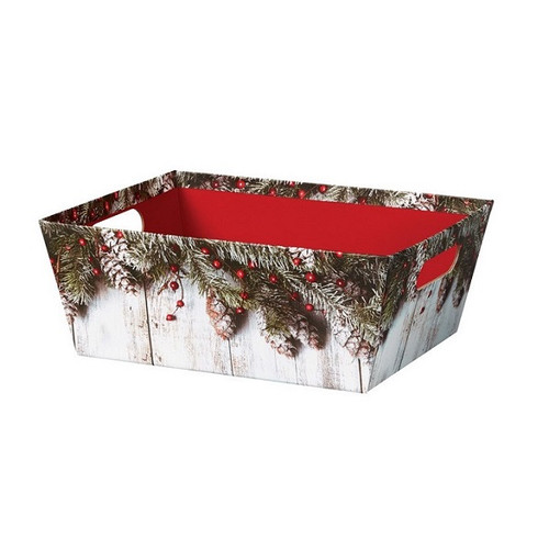 9"l x 7"w x 3-1/2"h Rustic Winter Small Basket Tray - Limited QTY 9"l x 7"w x 3-1/2"h Rustic Winter Small Basket Tray - Limited QTY