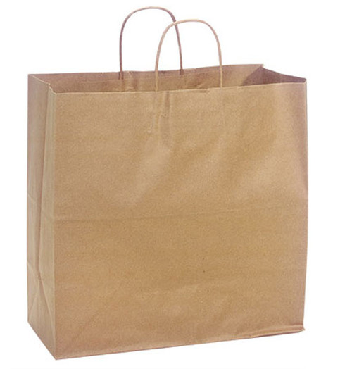 Jr Mart 13-1/4" x 7" x 13" 100% Recycled Kraft Paper Shopping Bags Jr Mart 13-1/4" x 7" x 13" 100% Recycled Kraft Paper Shopping Bags