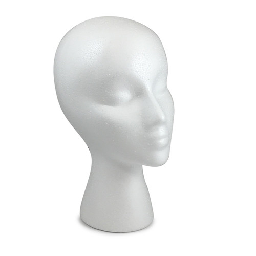 #77 White Styrogirl Styrofoam Head for Countertop