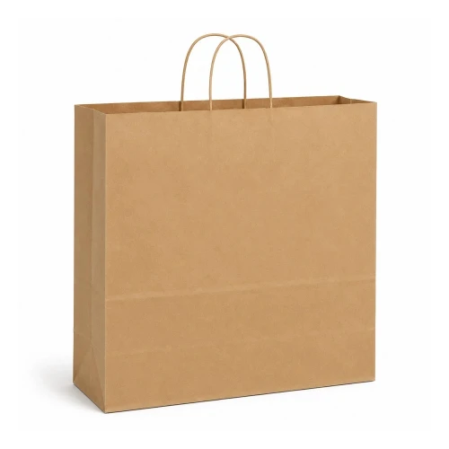 Universal 18" x 7" x 19" 100% Recycled Kraft Paper Shopping Bags
