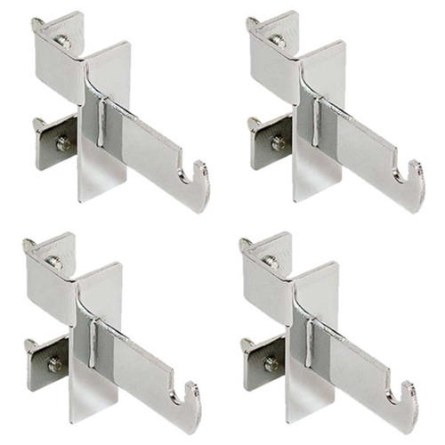 Chrome Twist on bracket to hold a grid on a double bar rack