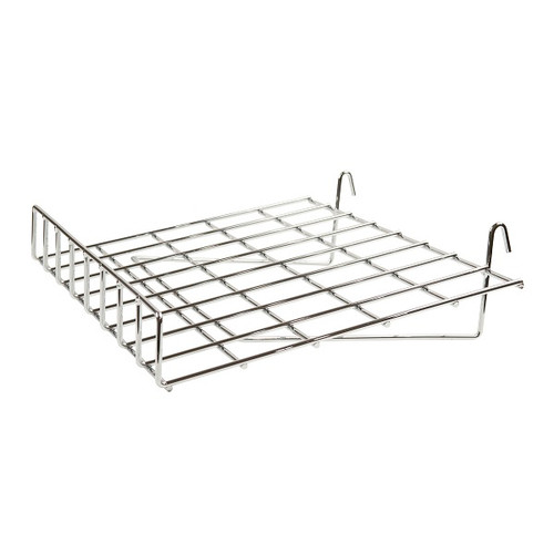 GWS/91 Chrome 24" x 15" Heavy Duty Slanted Gridwall Shelf